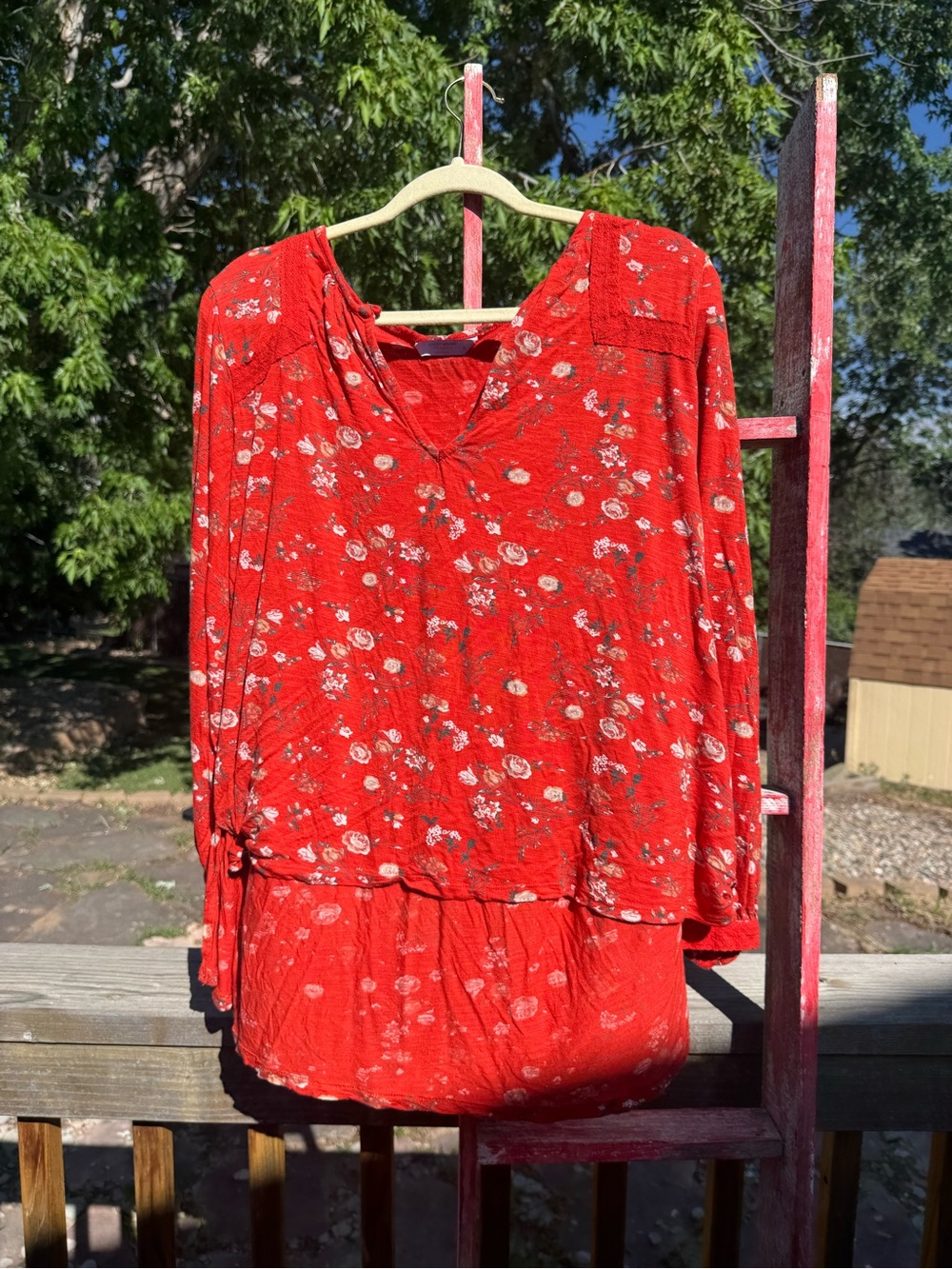 Lucky Brand Floral Peasant Tunic